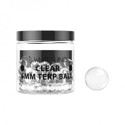 WHITE RHINO 6MM TERP BALLS 50CT/ JAR - CLEAR